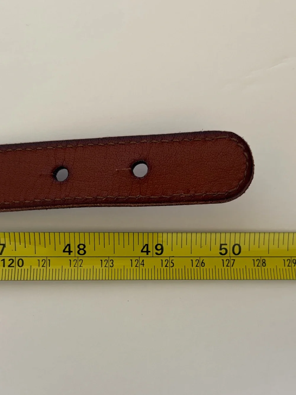 Lucky Brand Brown Leather Braided Belt Brass D Ring Loop Buckle Boho L/XL